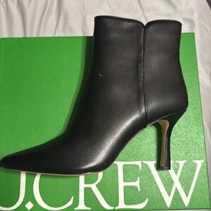 NWT - J Crew Black Leather Booties - 10 1/2